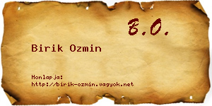 Birik Ozmin névjegykártya